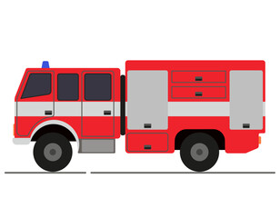 Illustration of a fire engine. Modern rescue vehicle for extinguishing fires and emergencies.