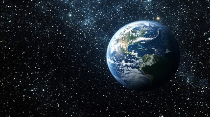 Obraz premium Earth View From Space with Stars Planet and Galaxy Background