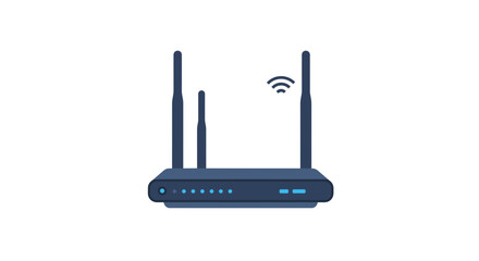 Fototapeta premium Wireless router with antennas and WiFi signal