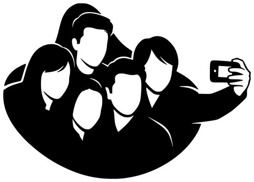 together illustration happy silhouette group logo friends icon young outline people community hug lifestyle girl friendship diversity diverse woman shape generation vector graphic background