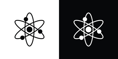 Physics icons flat vector concept. Black and white illustrations © Annimo