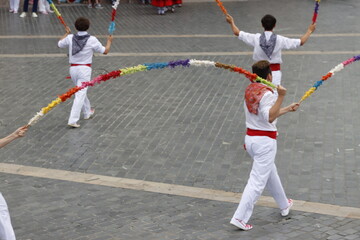 Young dancers in traditional Basque folk costume