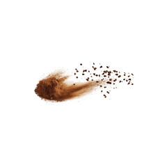Aromatic Clove Powder Flying in Air Isolated on White Background