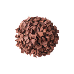 Chopped Dark Chocolate Chunks with Rich Texture Isolated on White Background