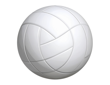 Minimal Flat Volleyball Ball Icon Isolated on Transparent Background