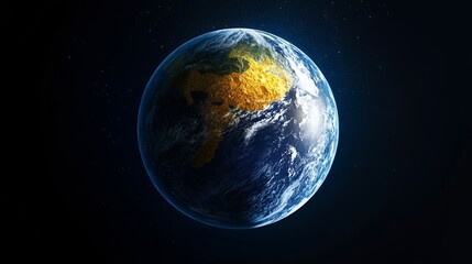 Obraz premium Realistic Earth Planet in Space Depicting Africa and South America