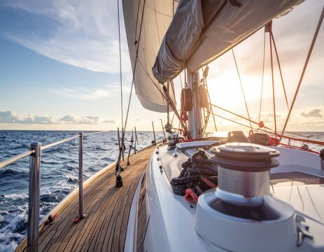 Sailing yacht at sunset (4)