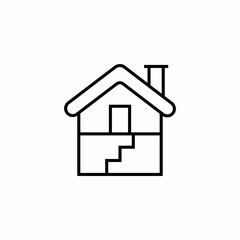 house indoor staircase icon sign vector