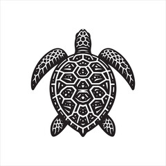 Fototapeta premium Ornate Black and White Turtle Shell Design.