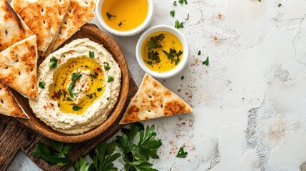 Air-Fried Pita Bread Triangles with Dipping Sauce