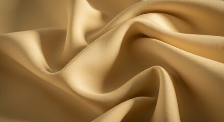 Fototapeta premium Luminous folds of pale gold silk radiate elegance and subtle texture