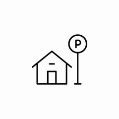 house parking icon sign vector