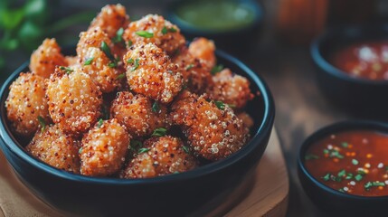 Air Fried Quinoa Balls in a Bowl