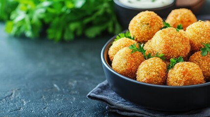 Air Fried Quinoa Balls Served in a Bowl