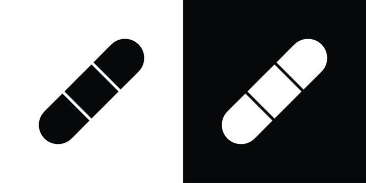 Band aid icons flat vector concept. Black and white illustrations