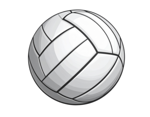  Outline Style Volleyball Ball Vector Isolated on Clear Background