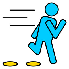 Running Outline Color Icon