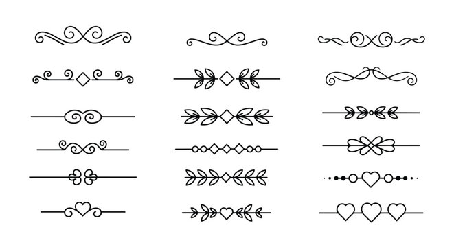 Elegant decorative ornaments for enhancing textual content