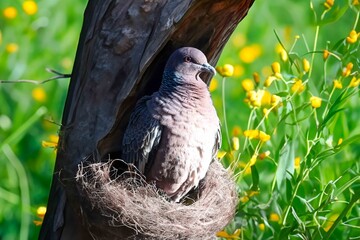 Wild pigeon Patagioenas picazuro known as white wing or carijó pigeon ideal for indoor decoration with refined fine art luxury of good taste in fine art