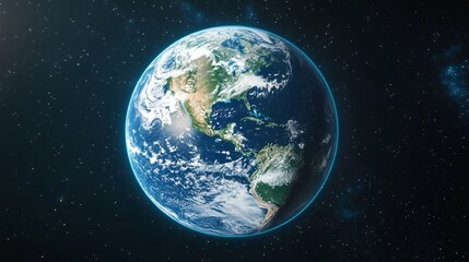 Earth View From Space Showing Americas, Perfect for Science Visuals