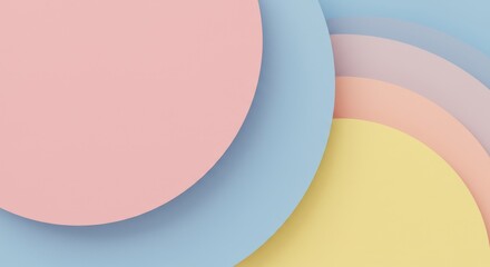 Elegant Pastel Colored Circles Overlapping Abstract Design Graphic Element