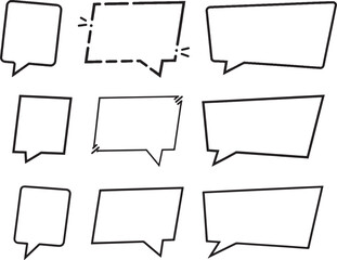 Simple Rectangular Speech Bubbles – Transparent Vector and PNG Illustrations

