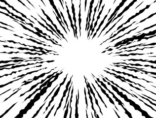 Obraz premium High energy Dynamic manga explosion with bold radial speed lines, capturing dynamic motion and impact. Vector illustration.