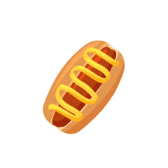 vector flat illustration of hotdog such as British and German cuisine