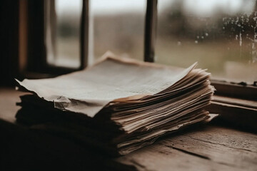 Creating a cozy reading nook with vintage papers by the window