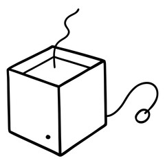 Fototapeta premium Cube dissolving in tea icon on white background. Simple element from digital disruption collection.