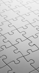 Seamless White Puzzle Pieces Interlocking in Close Up jigsaw