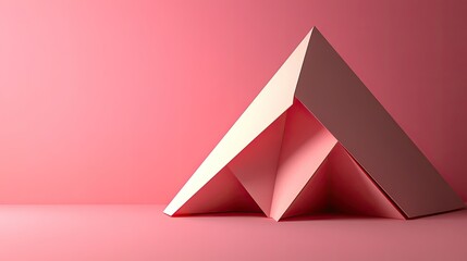 Abstract Pink Pyramid Shape Minimalist Background