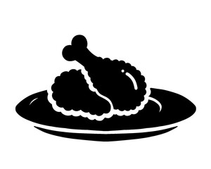 Fried chicken silhouette, fried chicken label isolated on white background, vector illustration design suitable for labels, stickers, logos and more
