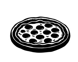 Pizza silhouette, pizza logo isolated on white background, vector illustration design
