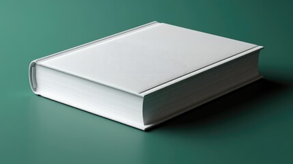 Blank White Book Mockup on Green Background