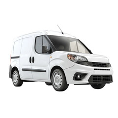  A white delivery van [ Transparent Background PNG].