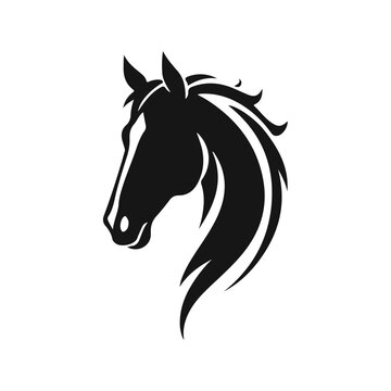 Horse head silhouette, horse head logo, animal emblem, horse symbol, vector illustration	