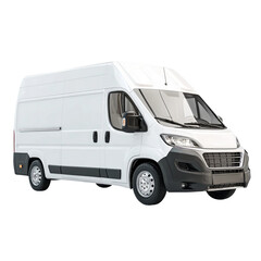  A white delivery van [ Transparent Background PNG].