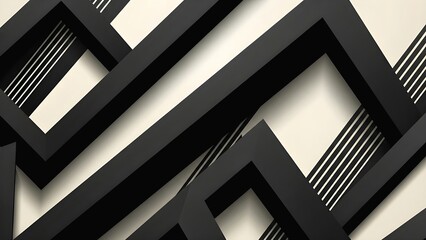 Obraz premium Abstract Black and Beige Overlapping Layers