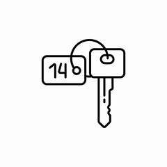 hotel room key icon sign vector