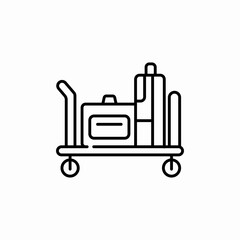 hotel baggage carriage icon sign vector