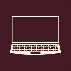 Laptop Notebook trendy useful important vector Illustration design delightful colorful background