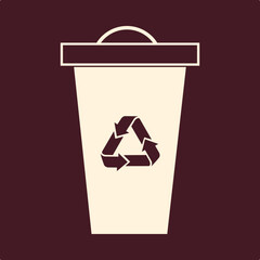Trash can trendy useful important vector Illustration design delightful colorful background