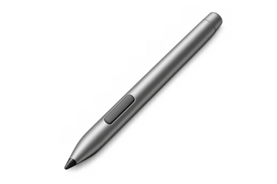Gray stylus pen lying on a transparent background, perfect for graphic design and digital art projects