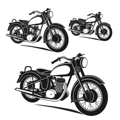 vector set of motorcycle