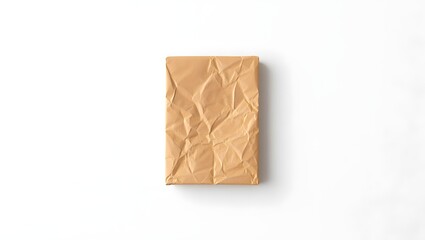 Crumpled Brown Paper Sheet - Minimalist Texture Background
