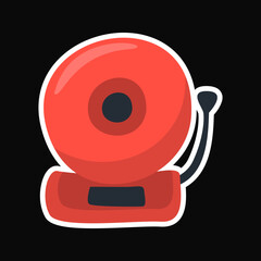 Cartoon red school bell announcing new year. Back to school themed illustrations. Perfect for educational designs, school promotions, and academic materials.