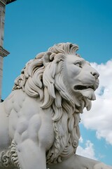 Majestic Stone Lion Statue Detail - London Landmark