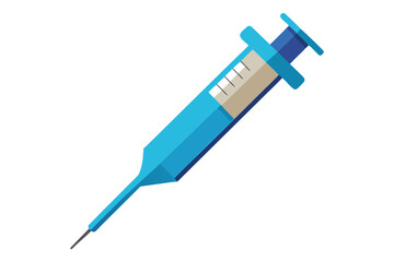 Fototapeta premium A Teal Syringe Used for Medical Purposes and Vaccinations