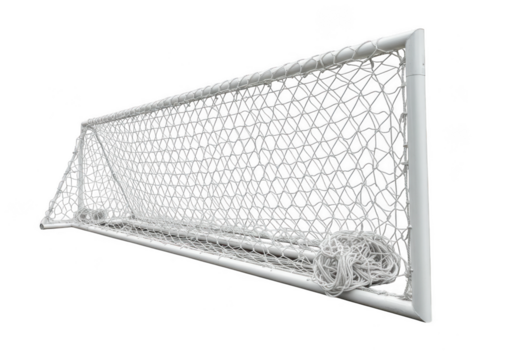 A soccer goal with a net ball transparent background